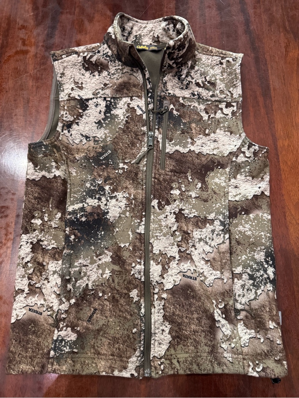 Cabela's Olive and Brown Camouflage Fleece Vest